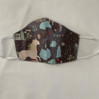Masque Licorne grise foncée enfant 7à12ans