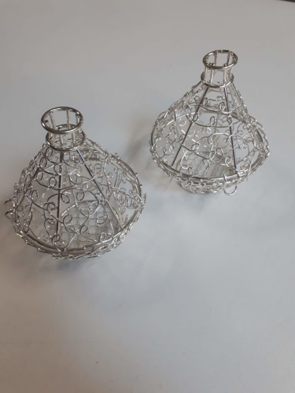 Photophore métallique vase