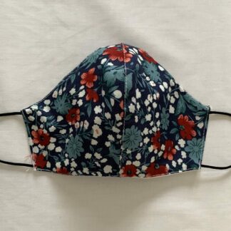 Masque Fleur bleue marine femme ou enfant 7à12ans