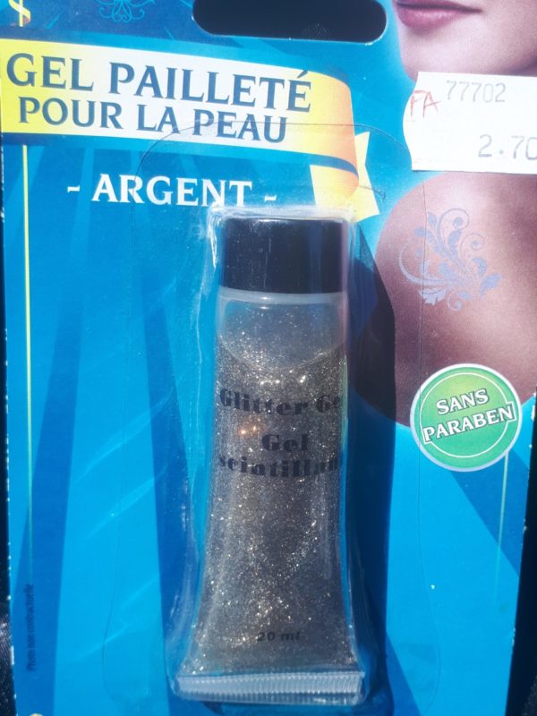Gel pailletté pour la peau