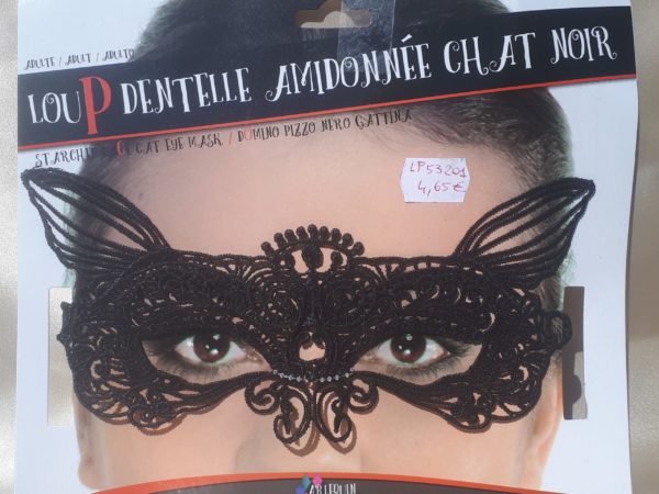 Loup dentelle chat noir