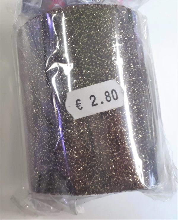 Ruban tulle pailleté marron