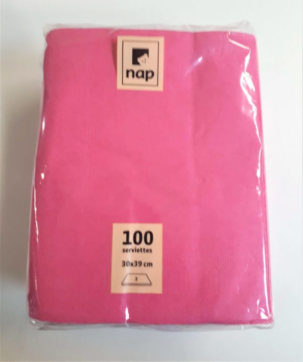 Serviettes en papier rose