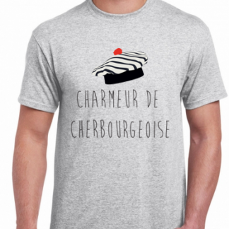 T-shirt Homme gris " CHARMEUR DE CHERBOURGEOISE"