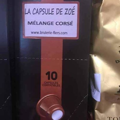 CAPSULE DE ZOÉ MÉLANGE CORSÉ .10 CAPSULES COMPATIBLES 53GR