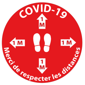 Sticker de sol 50 cm - distance de sécurité R1 rouge