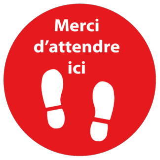Sticker de sol 50 cm - distance de sécurité R2 rouge