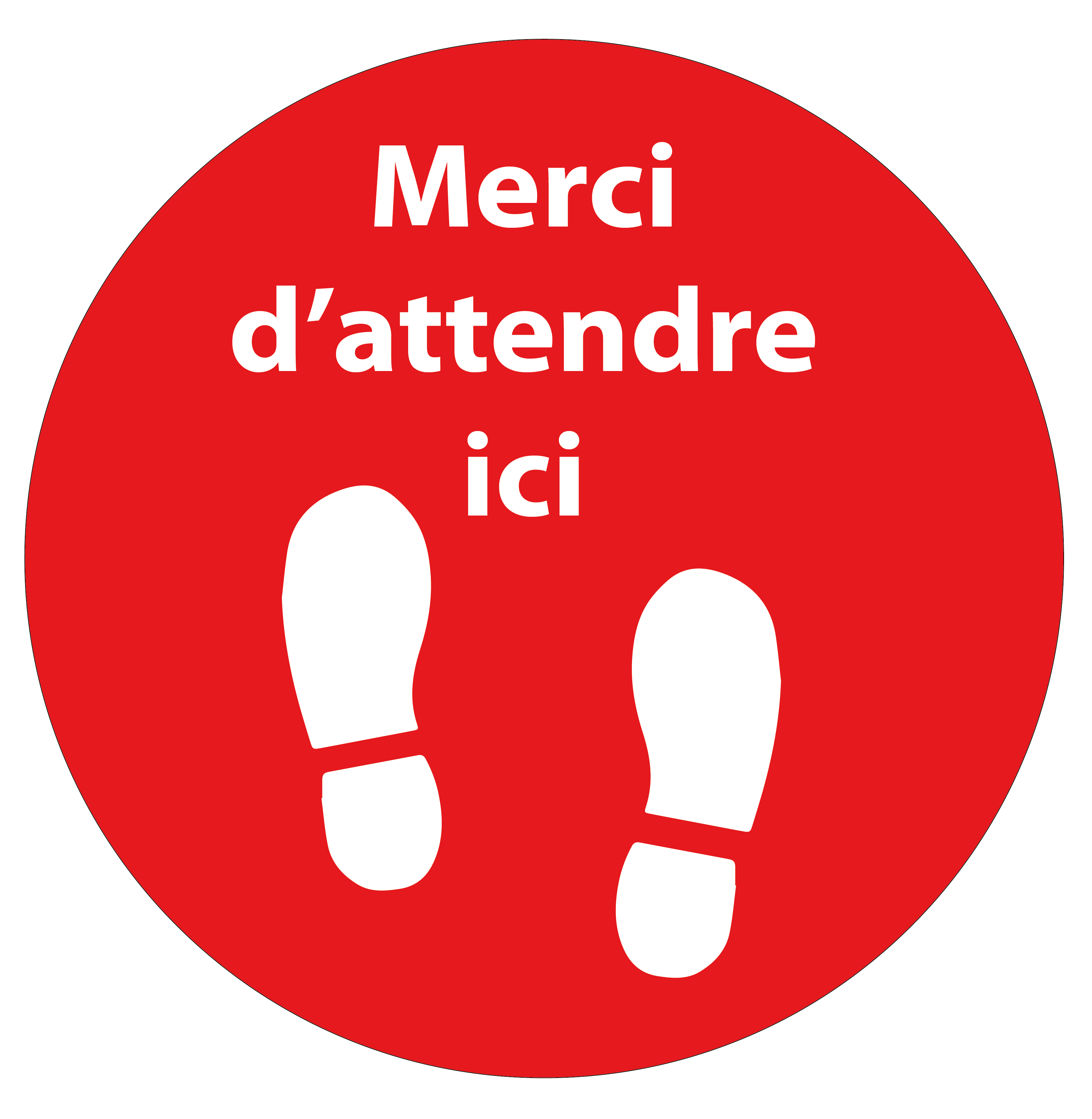 Sticker de sol 50 cm - distance de sécurité R2 rouge