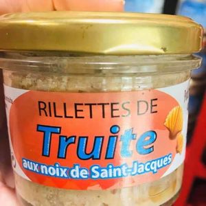 RILLETTES DE TRUITE AUX NOIX DE ST JACQUES 90 GR