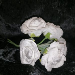 Bouquet de 5 roses pailletées