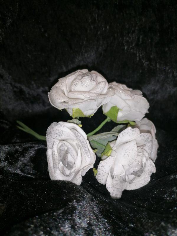 Bouquet de 5 roses pailletées