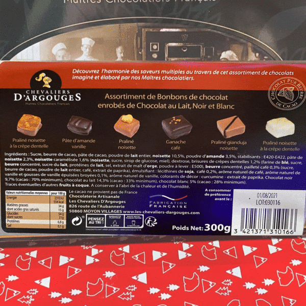 BOÎTE DE CHOCOLATS DES CHEVALIERS D’ARGOUGES – 300G – Image 3