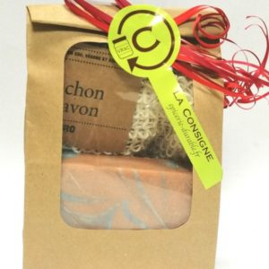 coffret cadeau savon normand pour peaux sèches et filet sisal