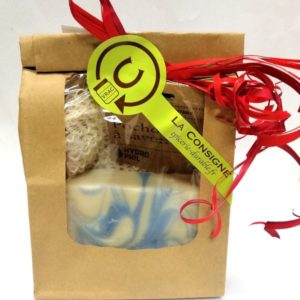 coffret cadeau savon normand pour tous types de peaux, et filet sisal