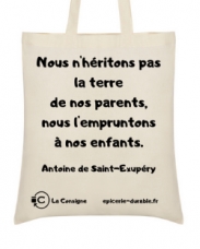 Sac tote bag en coton bio Antoine de Saint-Exupéry