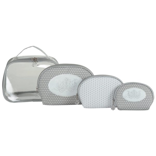Lot De 4 Trousse Toilette Femme Multifonction - Pochette Maquillage Zippée En Toile Pour Voyage, Rangement