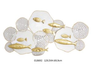 DECO MURALE BANC DE POISSONS BLANC