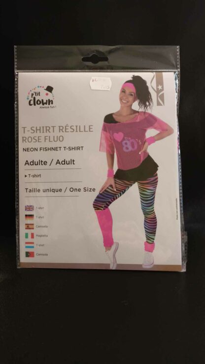 Tee shirt résille rose fluo